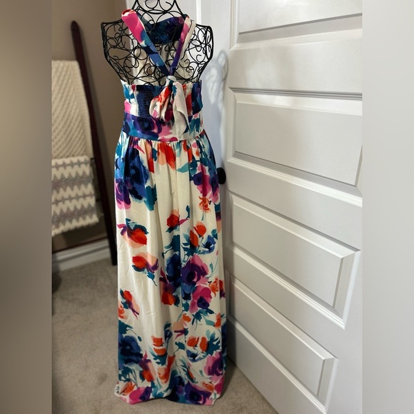 NEW Eliza J Floral Halter Maxi Formal Dress - Picture 8 of 13